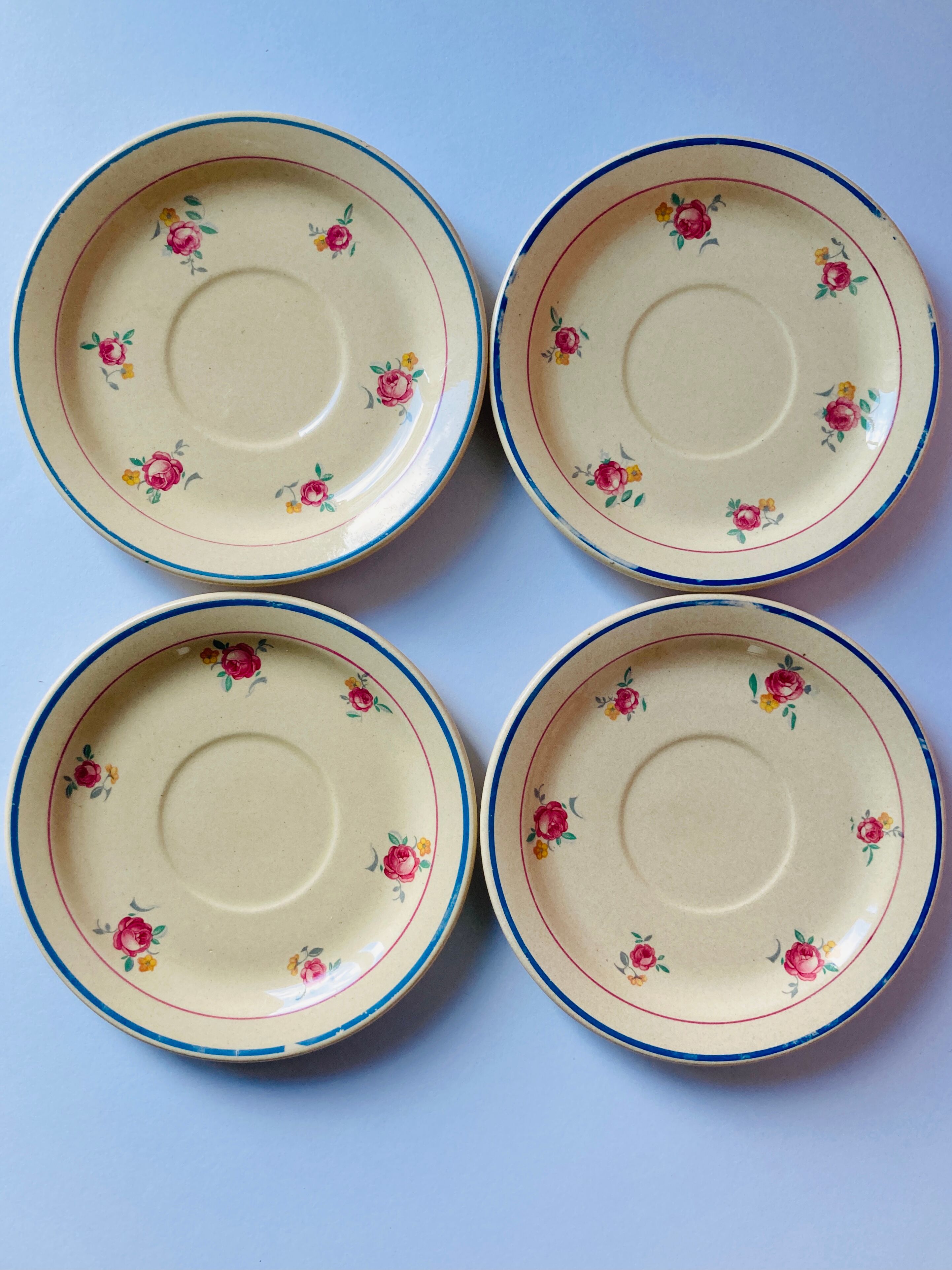 Lot 4 flower coffee cups salins granit france