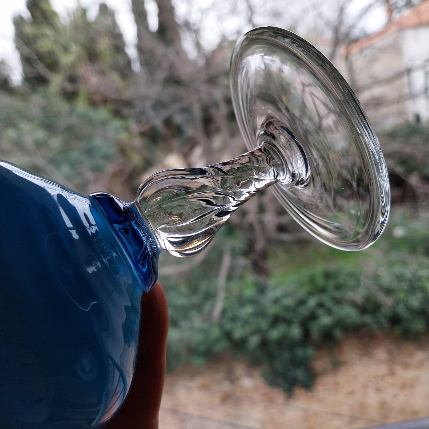 Soliflor in opalescent blue vintage opaline