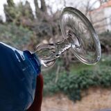 Soliflore en opaline bleu opalescente vintage
