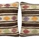 Set of 2 vintage kilim cushion covers 61x61 cm