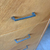 Vintage oak chest of drawers from the 1960s.
