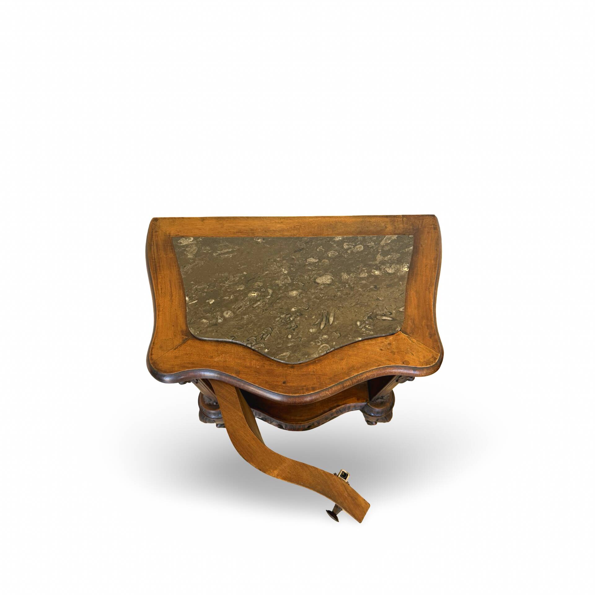 serpentine nightstands in walnut Art Deco