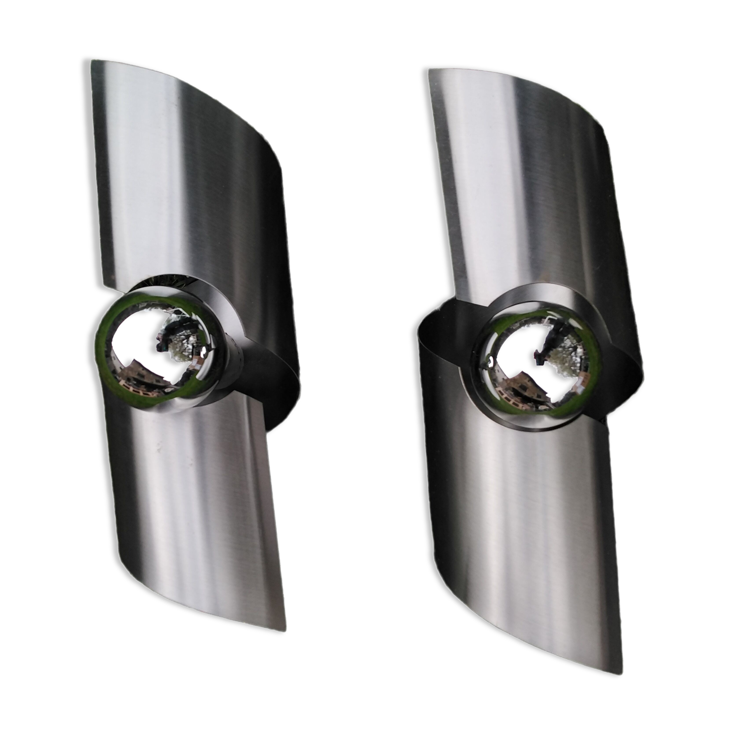 Pair vintage wall lamps space age