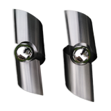 Pair vintage wall lamps space age