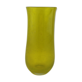 Small vase yellow Biot bubble glass