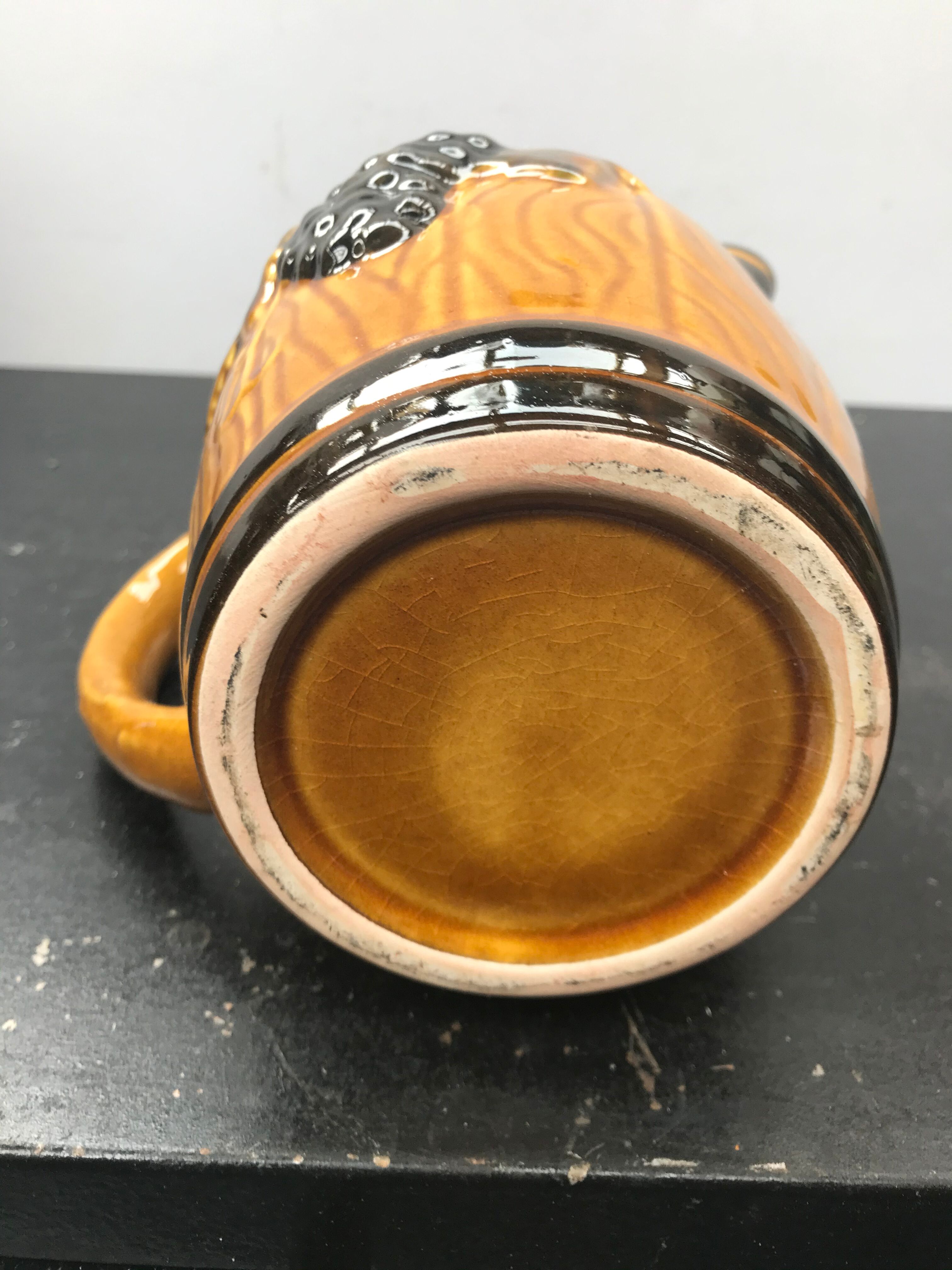 Former ceramic pitcher form tonneau decor vintage grape