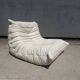 100% authentic Ligne Roset Togo 1-seater + pouf original leather Black & White