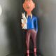Tintin et milou statuette bois