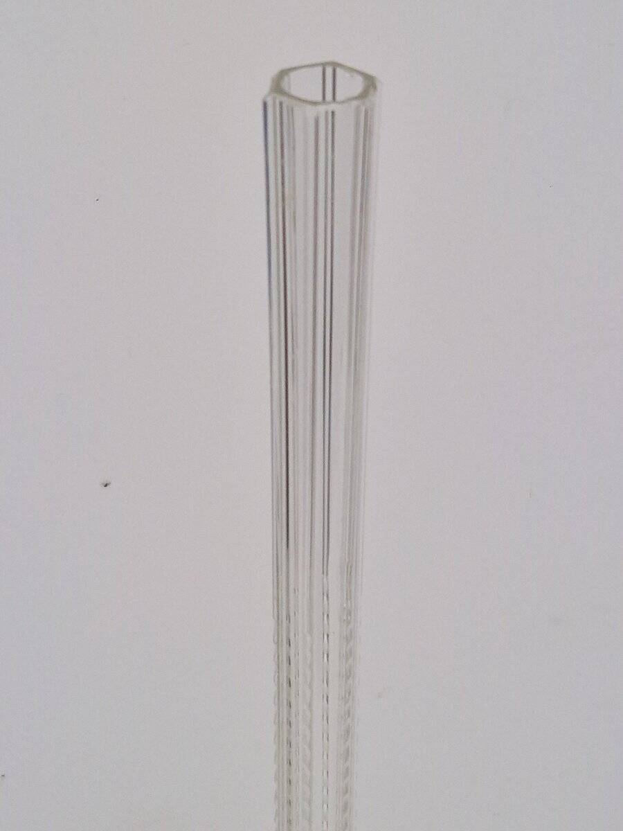 Art Nouveau French Gladioli Fluted Glass Vase, 1920s