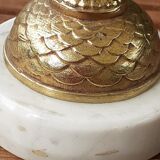 cherubic bronze lamp foot on marble base