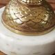 cherubic bronze lamp foot on marble base