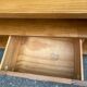 Solid pine wood TV unit stained with drawer and storage.