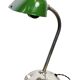 Lampe de table de banquier vintage en émail vert, années 1950