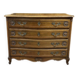 Curved commode in Louis XV style made of walnut.