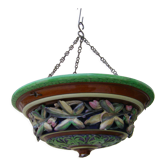 Hanging planter in earthenware from Sarreguemines