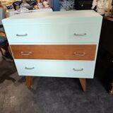 Superb 3-drawer chest of drawers with compass feet