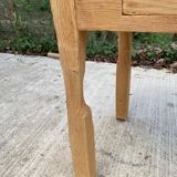 Renovated Parisian desk in raw solid wood with 2 drawers