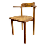 Chaise brutalist en teck