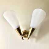 Double cone wall lamp plexiglas 1950