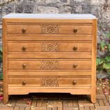 Art deco raw oak chest of drawers 1930