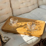 Vintage rattan tray