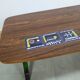 Table basse art déco vintage bois carrelage chrome