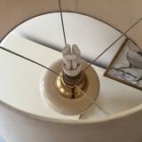 Dolphin lamp model "Oricourt" in ceramic and brass, France 1970.