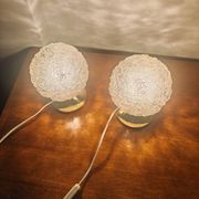 Pair of Space Age table lamps from the 70s – German design – Frosted glass "Ice"