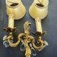 Pair of wall sconces candle holders with antique pendants