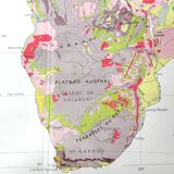 Old geological Africa map 43x43cm from 1950