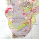 Old geological Africa map 43x43cm from 1950