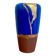 Electric blue and frosted brown decorative vase with gold leaf.