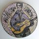 Huguette & marius bessone large ceramic plate vallauris the guitarist 1