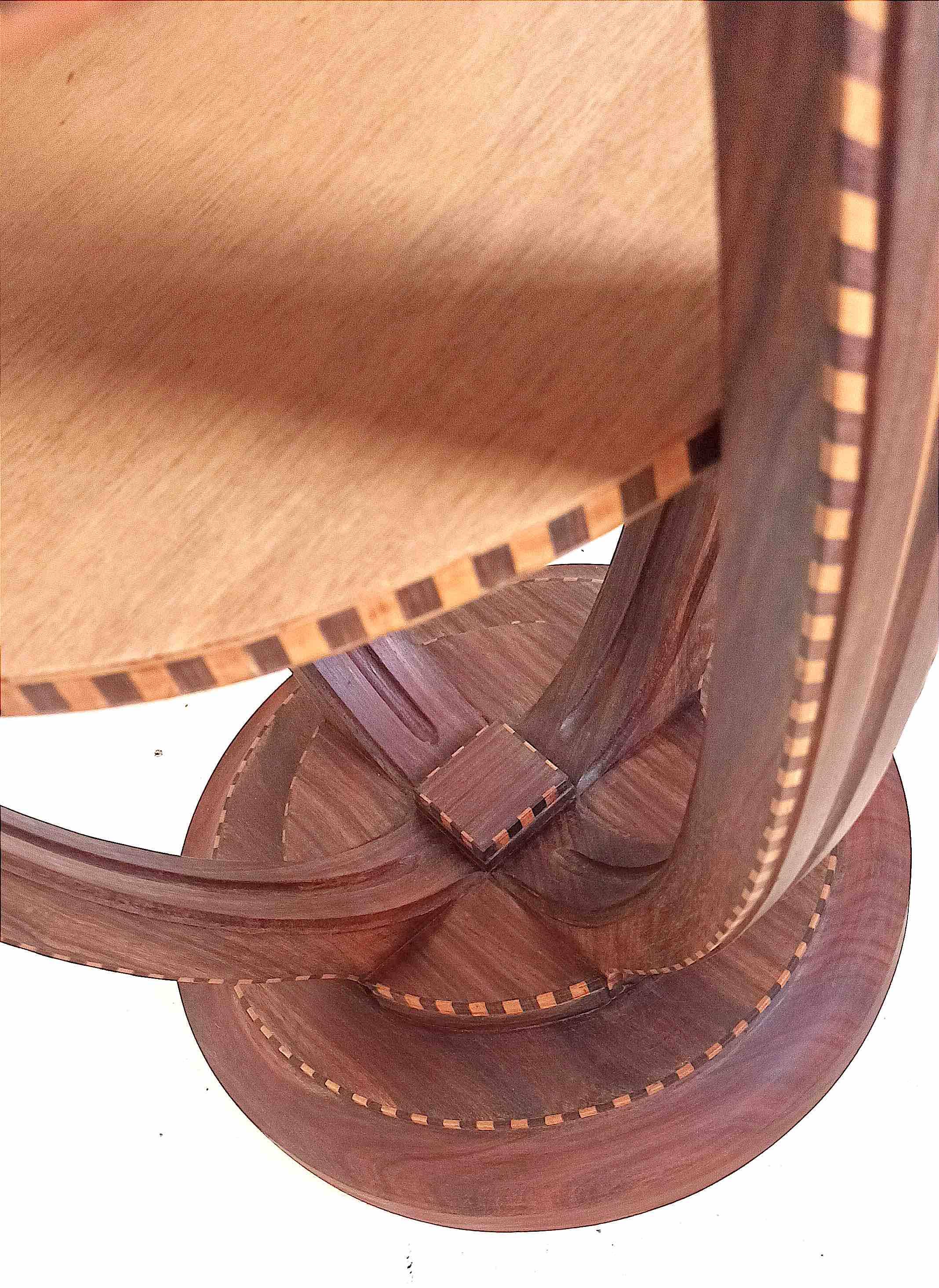 Art Deco 2-tiered pedestal table in purple rosewood, diameter 58.5 cm