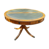 Leather pedestal table