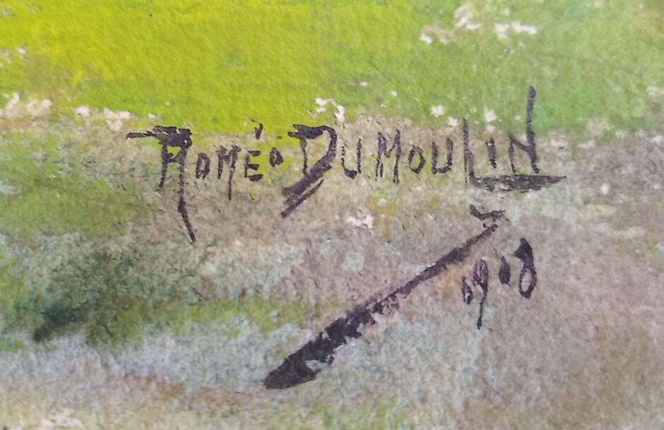 Roméo Dumoulin (1883-1944) - watercolor - 30.5 x 24.5 cm - signed - Belgian school