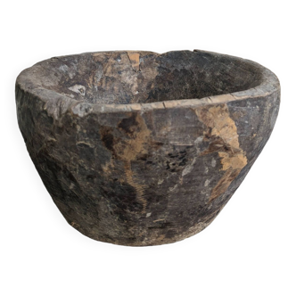 Old wooden pot