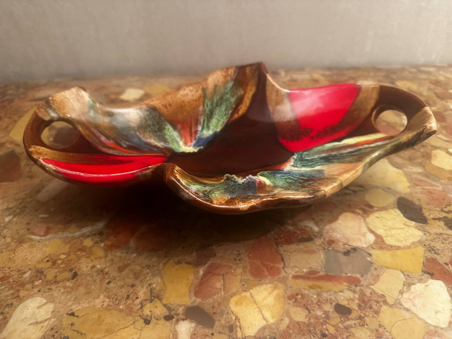 Vintage ceramic bowl / pocket bowl attributed to Vallauris.