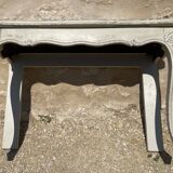 Louis XV style console table with beige patina and wax