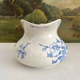 Antique chubby ironstone jug with floral and bird decoration