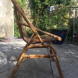 Basket armchair in rattan