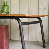 Vintage metal and wood coffee table 60