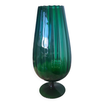Vase coupe sur pied cristal empoli vintage