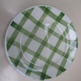 Old round dish Moulin des loups Orchies green tiles