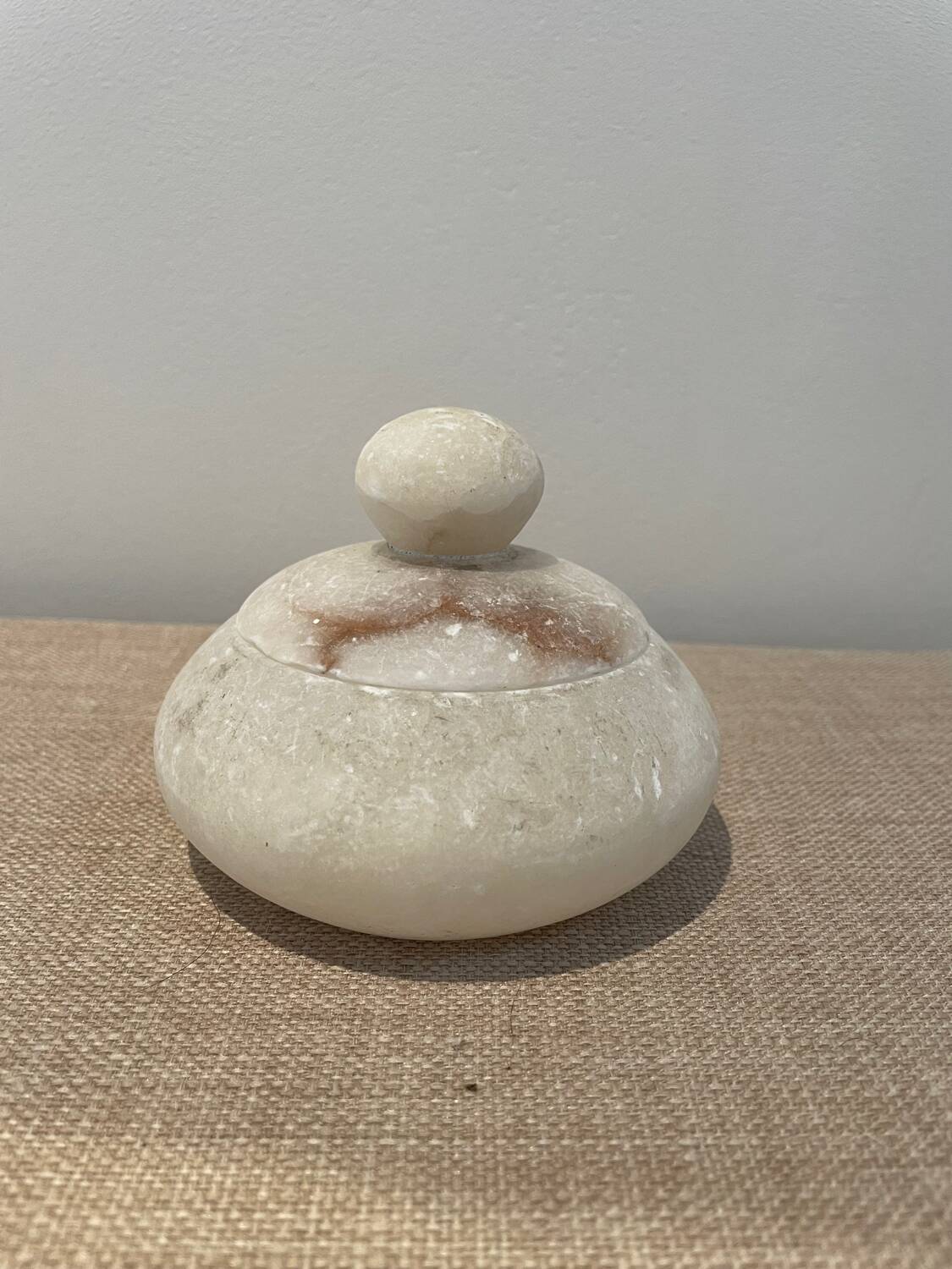 Old alabaster powder compact