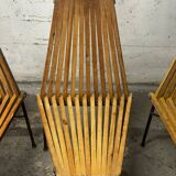 Ensemble de 6 chaises en bois 1950 design français
