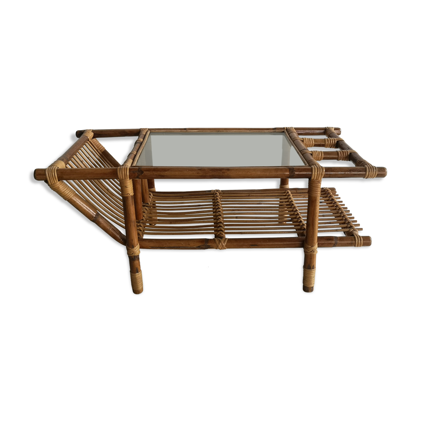 Coffee table, rattan magazines 1950