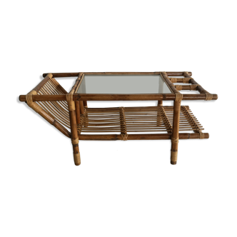 Coffee table, rattan magazines 1950