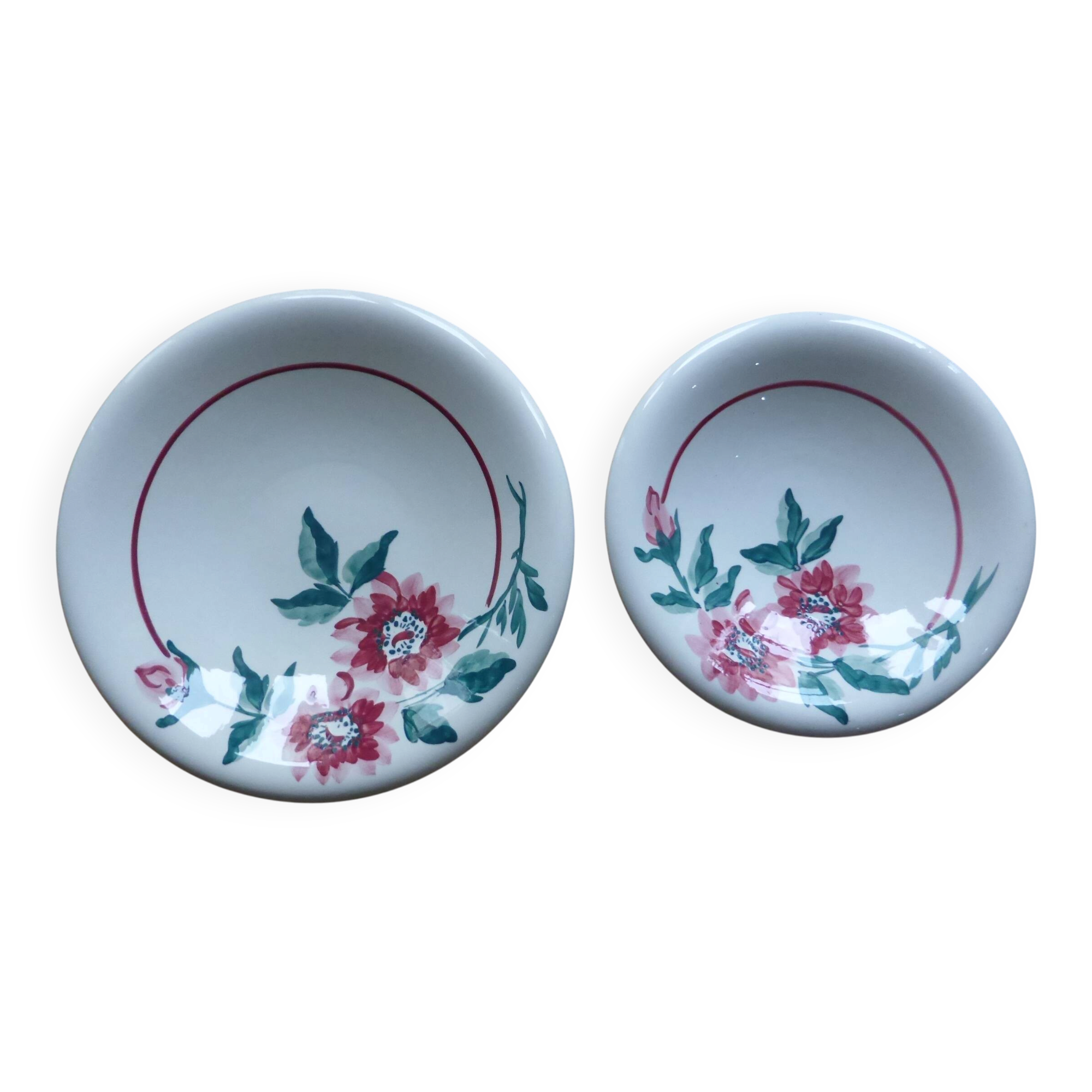 Set of 2 round calotte serving dishes Sarreguemines Monceau 200217