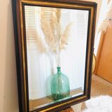 Bevelled mirror with solid wood frame and gilding  80 cm X 60 cm